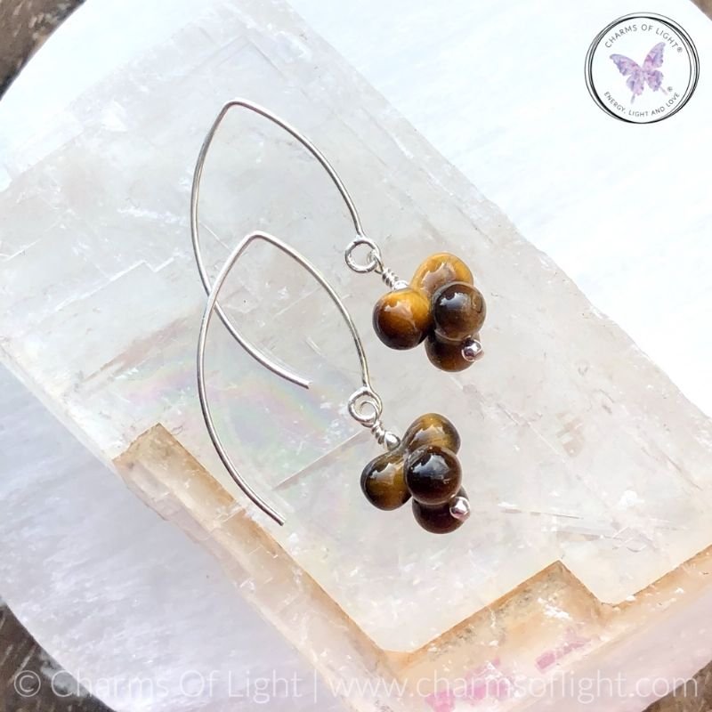 Golden Tiger Eye Bubble Drop Earrings